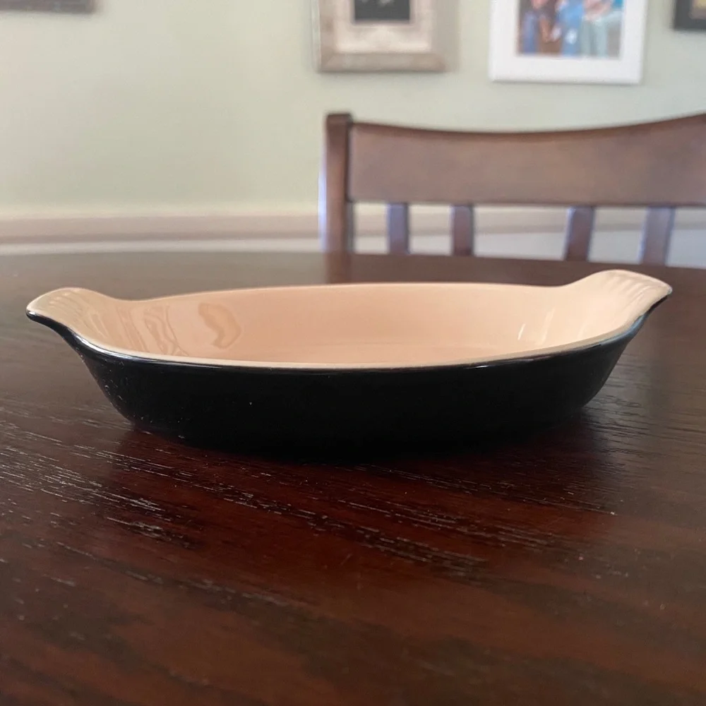 Le Creuset Black Exterior with Cream Interior Mini Baker